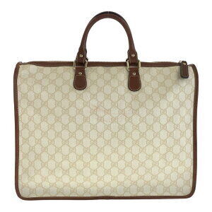 Gucci Plus Leather White Brown Briefcase Ivory GG